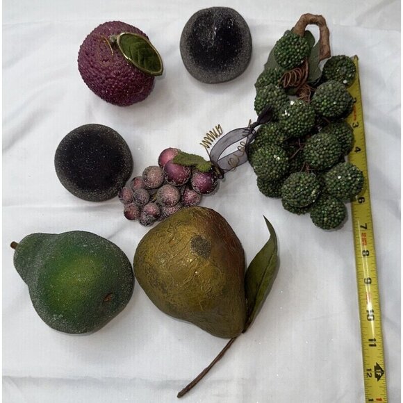 Artificial Faux Beaded Sugar Frosted Fruit Floral Picks Christmas Decor Wreath - Picture 1 of 7